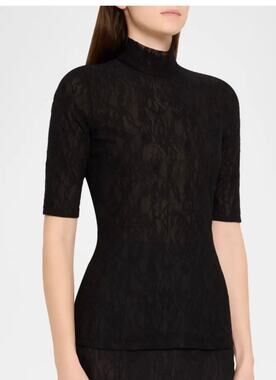 Stella McCartney Stretch Lace Top in Black XS